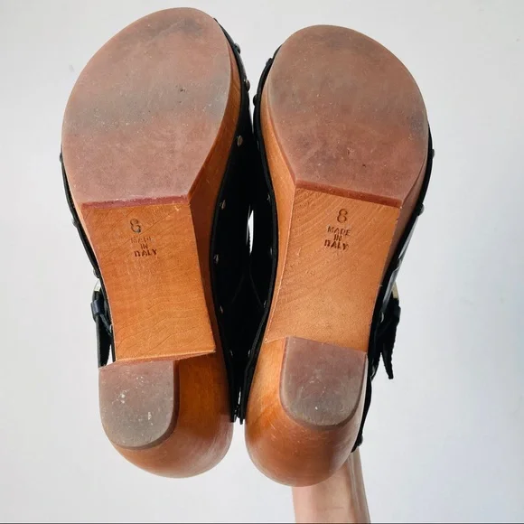 SOLD Madewell 1937 Wood Clogs Leather Kiltie US 8 - Picture 8 of 8